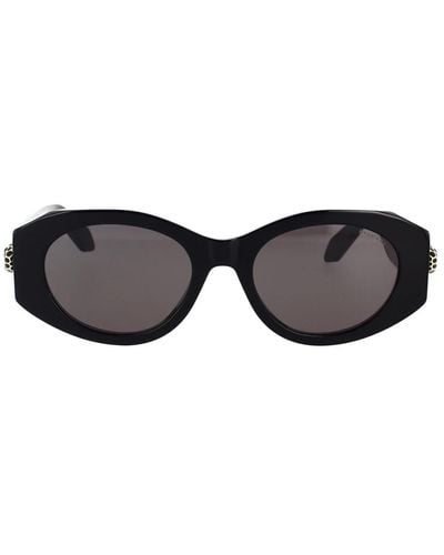 BVLGARI Eleganti occhiali da sole ovale con dettaglio serpente - Marrone