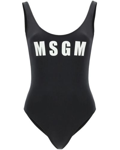 MSGM Swimsuit with logo - Schwarz