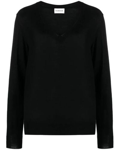 P.A.R.O.S.H. V-Neck Knitwear - Black