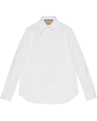 Gucci Weiße baumwoll-popeline-hemd