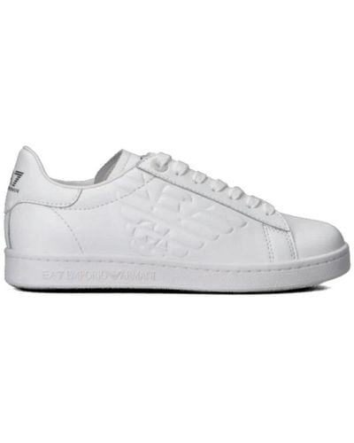 EA7 Sneakers bianche punta rotonda lacci - Bianco