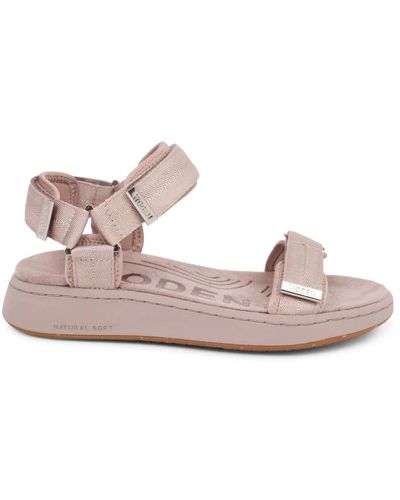 Woden Elegante komfort sandale mit fischleder details - Pink