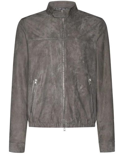 Low Brand Leather Jackets - Grey