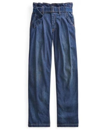 Polo Ralph Lauren Jeans paperbag a vita alta - Blu