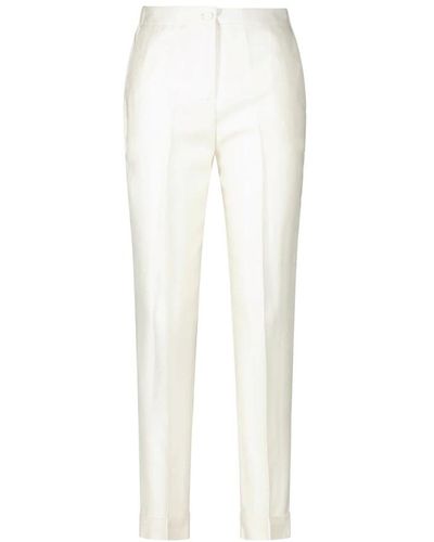 ROSSO35 Pantalones de seda para verano - Blanco