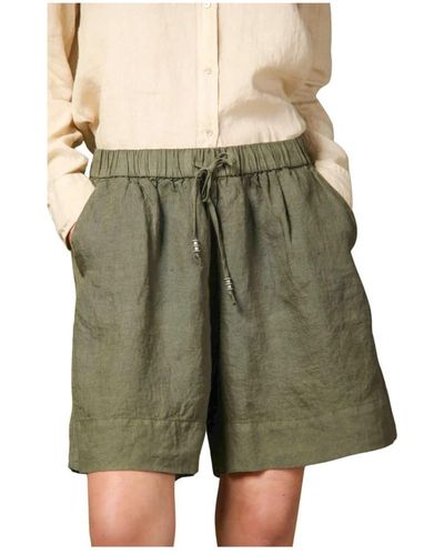 Mason's Pantalones cortos bermuda chino de lino verde