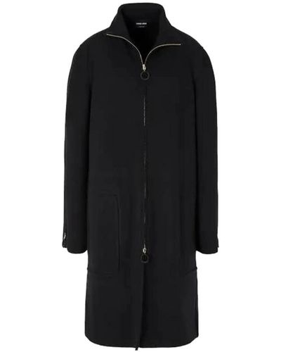 Giorgio Armani Single-Breasted Coats - Black