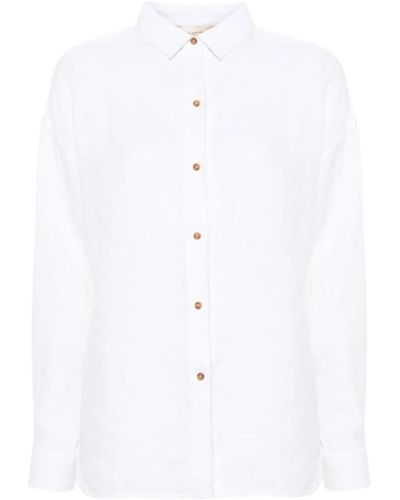Barbour Camisa de lino blanca - Blanco