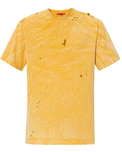 424 T-Shirt mit Vintage-Effekt - Gelb