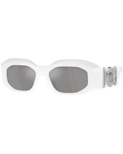 Versace Weiße fassung mit hellgrauen verspiegelten gläsern