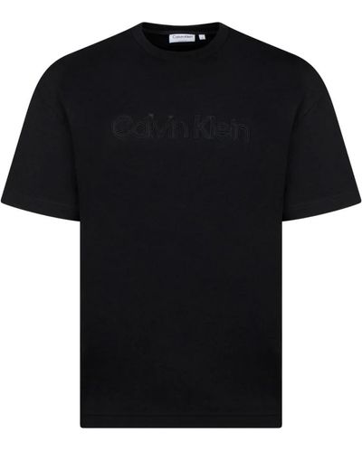 Calvin Klein Schwarzes logo t-shirt rundhalsausschnitt kurze ärmel