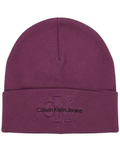 Calvin Klein Berretto monogramma ricamato - tonalità violette - Viola