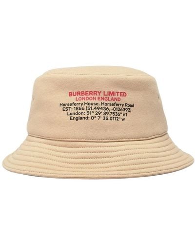 Burberry Canvas Bucket Hat - Natur