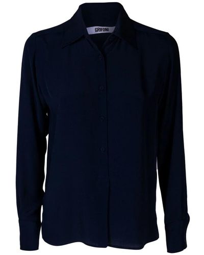Mauro Grifoni Camisas elegantes para hombres y mujeres - Azul