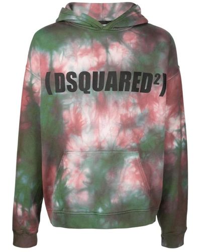 DSquared² Bedruckter logo hoodie - bleiben sie stilvoll und bequem - Grün