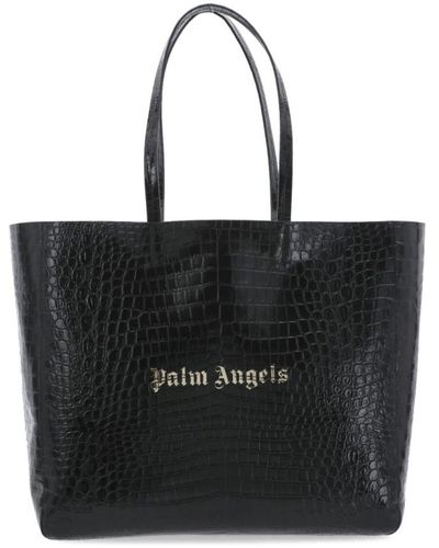 Palm Angels Pythonleder einkaufstasche für frauen - Schwarz