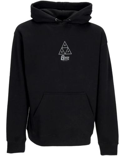 Huf Triple triangle gundam schwarzer hoodie - Blau