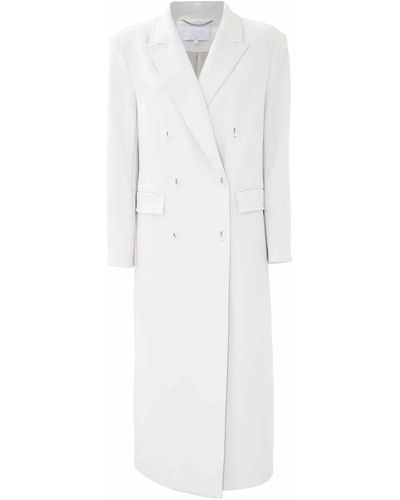 Kocca Elegante abrigo largo de doble botonadura con solapas - Blanco