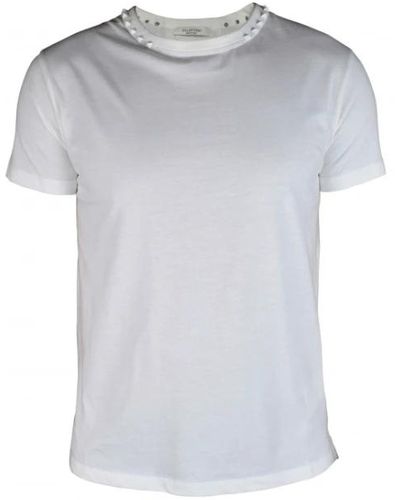 Valentino Garavani T-shirt rockstud in cotone bianco