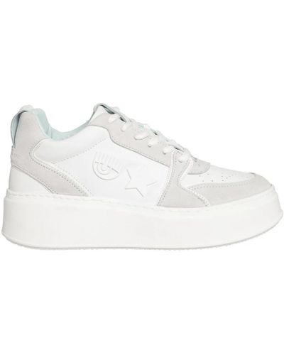 Chiara Ferragni Sneakers in pelle bianca/ghiaccio - Bianco