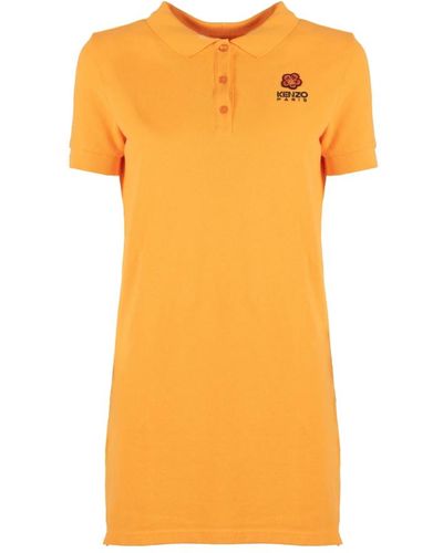 KENZO Crest Logo Polo Kleid in - Orange