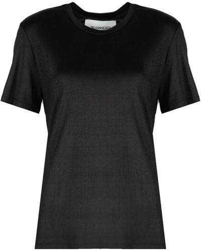 Silvian Heach Basic Rundhals T-Shirt mit Kurzen Ärmeln - Schwarz