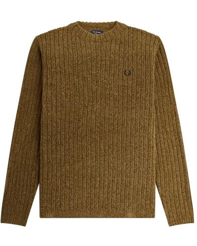 Fred Perry Pullover in shaded stone braun - Grün