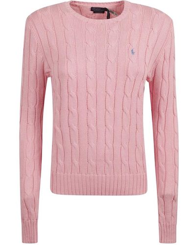 Ralph Lauren Rosa gestrickter polo-sweatshirt - Pink