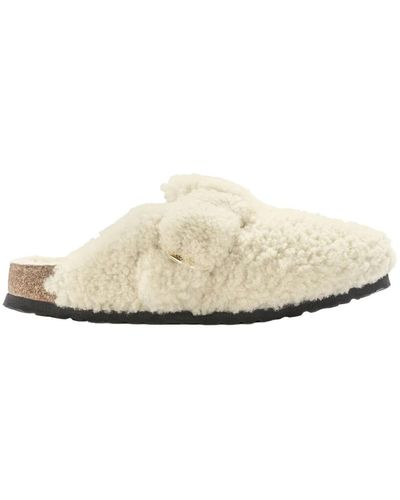 Birkenstock Zapatillas de piel de oveja teddy - Blanco