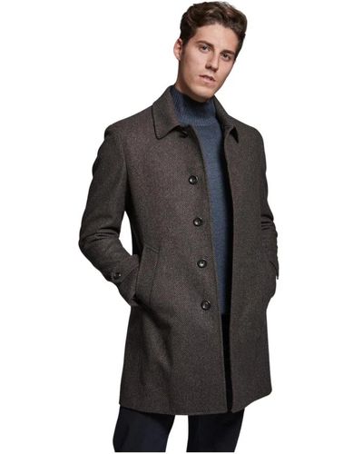 Luigi Bianchi Coats > single-breasted coats - Noir