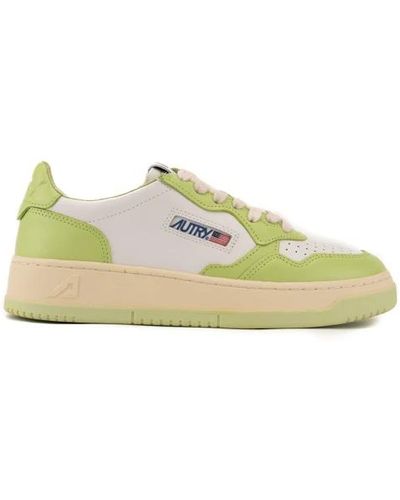 Autry Sneakers in pelle bianche/verdi per donna - Giallo
