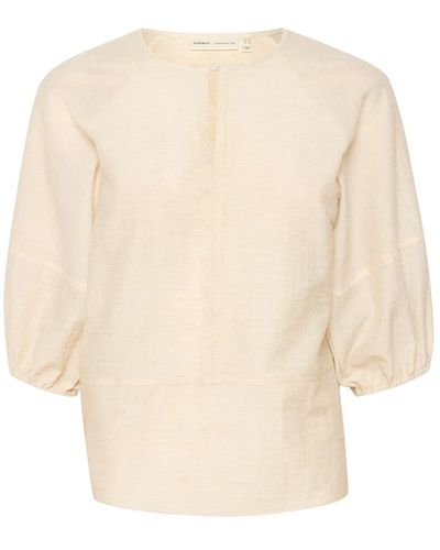 Inwear Blusa semplice con maniche a mezza lunghezza e collo rotondo - Neutro