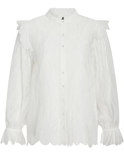Bruuns Bazaar Femminile cyperusbbcaro camicia blusa - Bianco