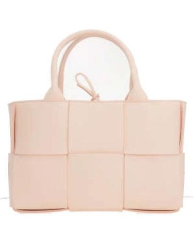 Bottega Veneta Peach maxi intrecciato tote tasche mit gold hardware - Pink