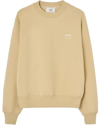 Ami Paris Sweatshirts - Natural