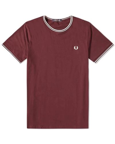 Fred Perry Twin tipped magliette girocollo - Rosso