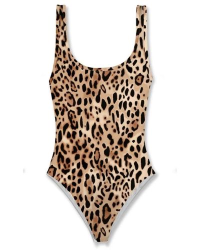 Saint Barth Leopard print badeanzug - Mehrfarbig