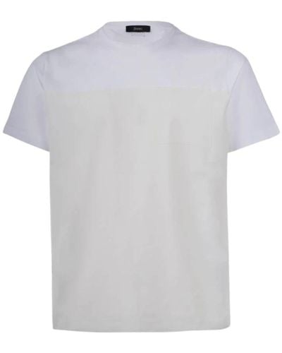 Herno T-shirt bimateriale scuba e jersey - Grigio