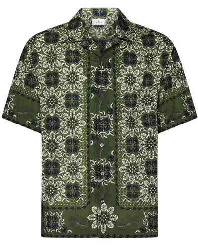 Etro Short Sleeve Shirts - Green