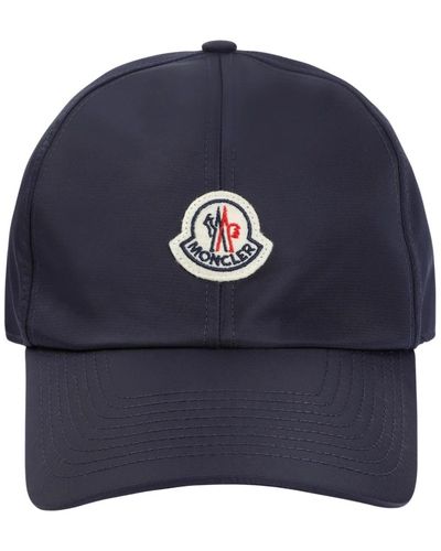 Moncler Blaue logo patch baseball cap