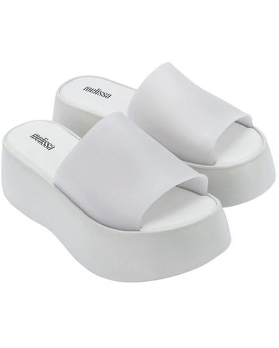 Melissa Zapatos brillantes con plataforma slip-on - Blanco