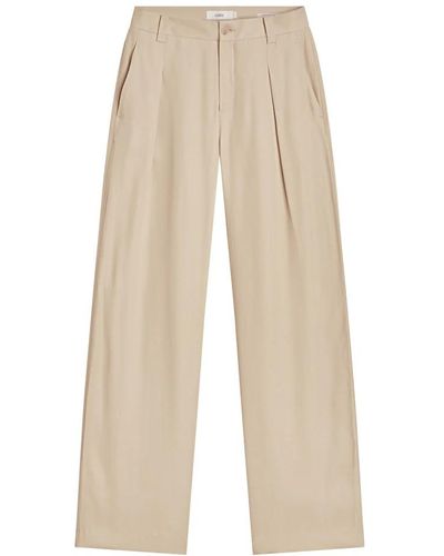 Closed Wide Trousers - Natural