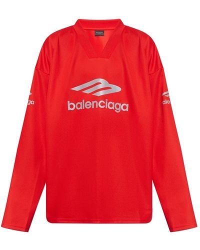 Balenciaga T-shirt mit langen ärmeln - Rot
