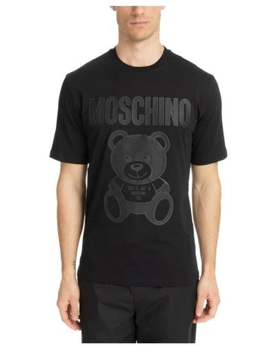 Moschino Abstraktes logo teddy bear t-shirt - Schwarz