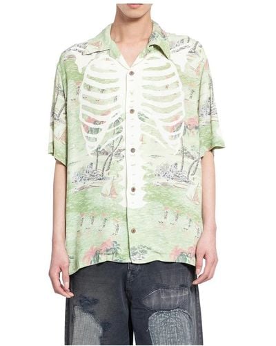 Kapital Hawaiianisches landschaftsdruck aloha shirt - Grün