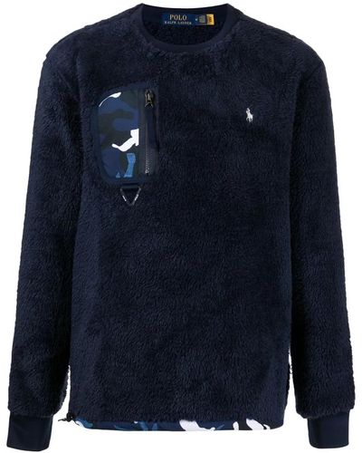 Ralph Lauren Sherpa logo sweatshirt - Blau