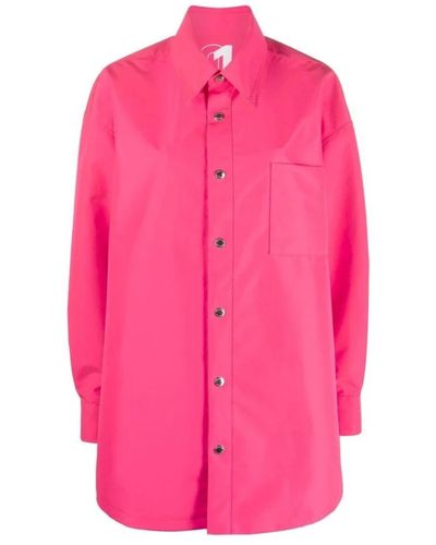 Khrisjoy Camicia giacca logo-print rosa flamingo