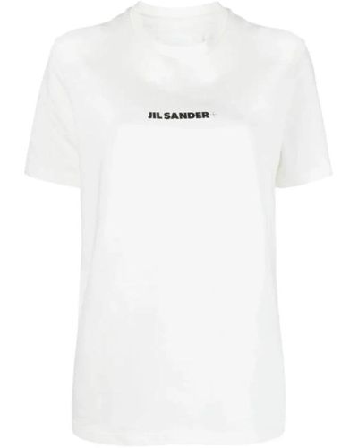 Jil Sander Weiß/schwarz logo plus t-shirt