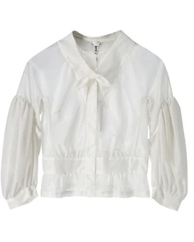 Comme des Garçons Weiße polyester-bluse mit peplum-saum