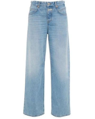 Closed Weite jeans mit gürtelschlaufen - Blau